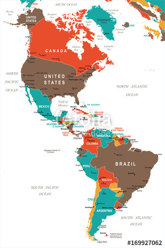 333x500 North And South America Map