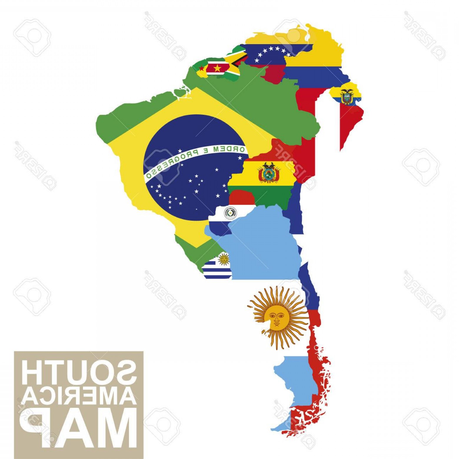 1560x1560 Photostock Vector South America Map Vector Map Of South America