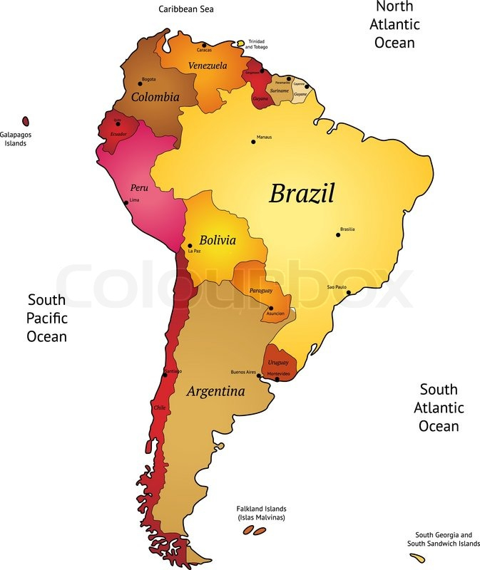 673x800 Latin America Map Vector Map Of Latin America