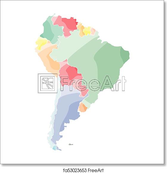 561x581 Free Art Print Of Political Map Of South America Political Map