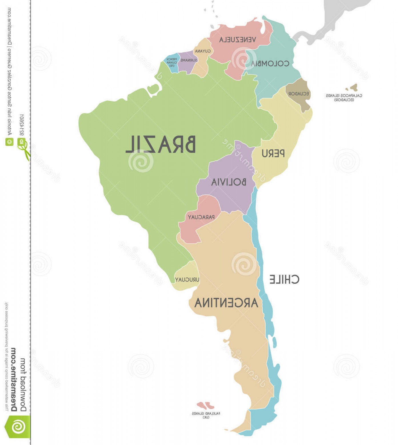 1393x1560 Stock Illustration Political South America Map Vector Illustration
