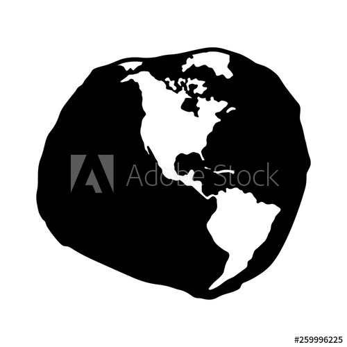 500x500 Geoid, Shape Of North And South America