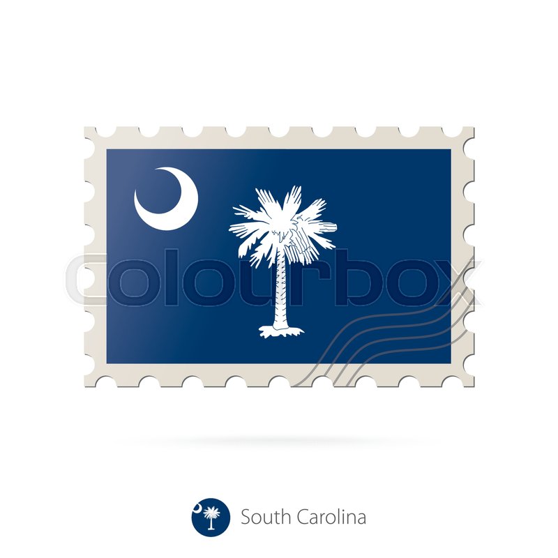 800x800 Postage Stamp With The Image Of South Stock Vector Colourbox