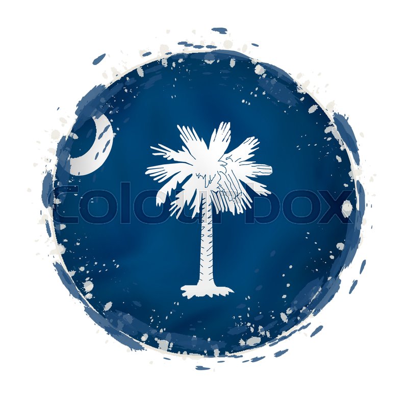 800x800 Round Grunge Flag Of South Carolina Us Stock Vector Colourbox