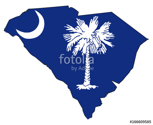500x410 South Carolina Outline Map And Flag Stock Image And Royalty Free
