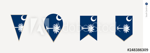 500x177 South Carolina Flag In Vertical Design, Vector Illustration