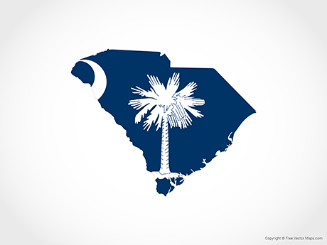 460x345 Vector Map Of South Carolina