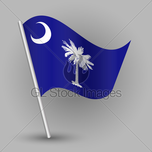 500x500 Vector Waving Simple Triangle American State Flag On Slan Gl