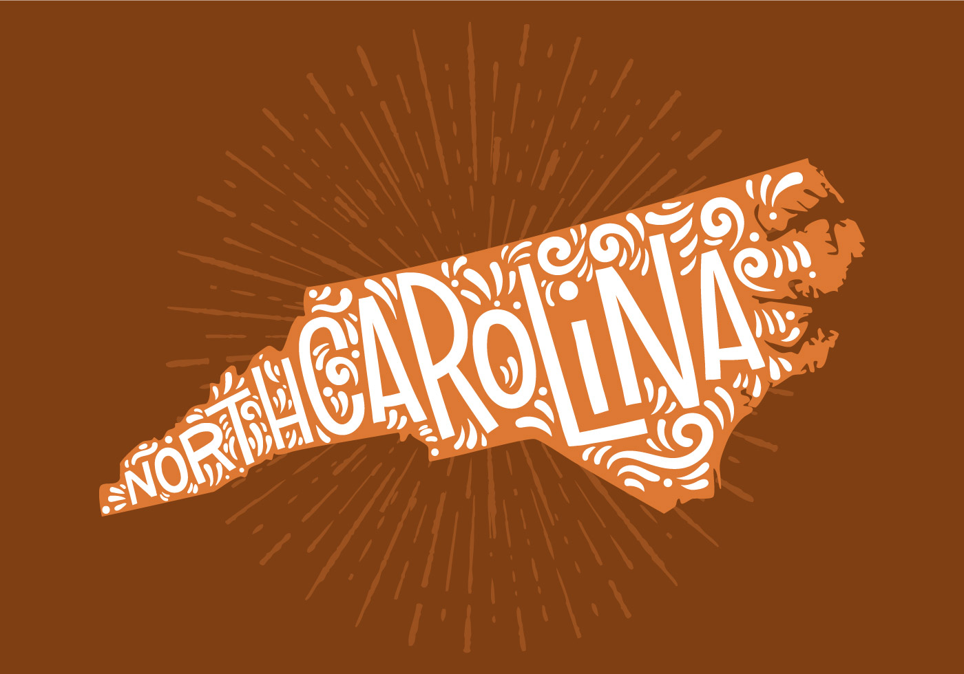 1400x980 North Carolina Free Vector Art