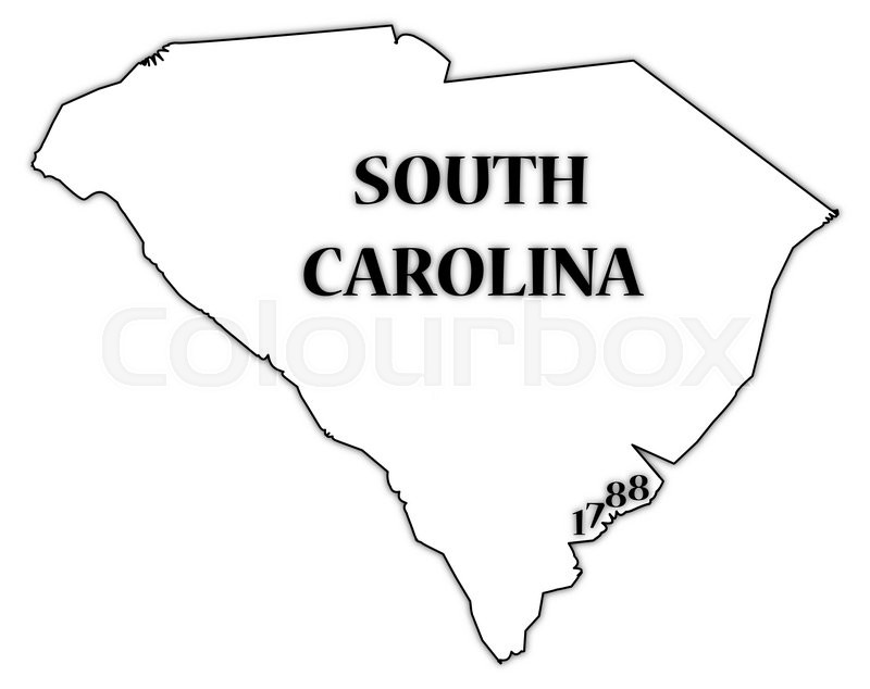 800x634 A South Carolina State Outline With Stock Vector Colourbox
