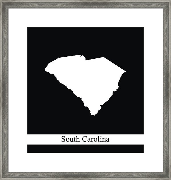 600x632 South Carolina Map Outline Vector In Black And White Background