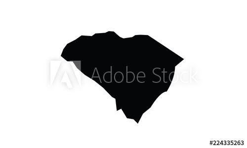 500x300 South Carolina Outline Map Black Usa State Borders Black Vector