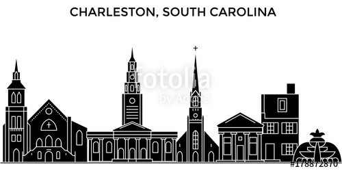 500x250 Usa, South Carolina, Charleston Architecture Skyline, Buildings
