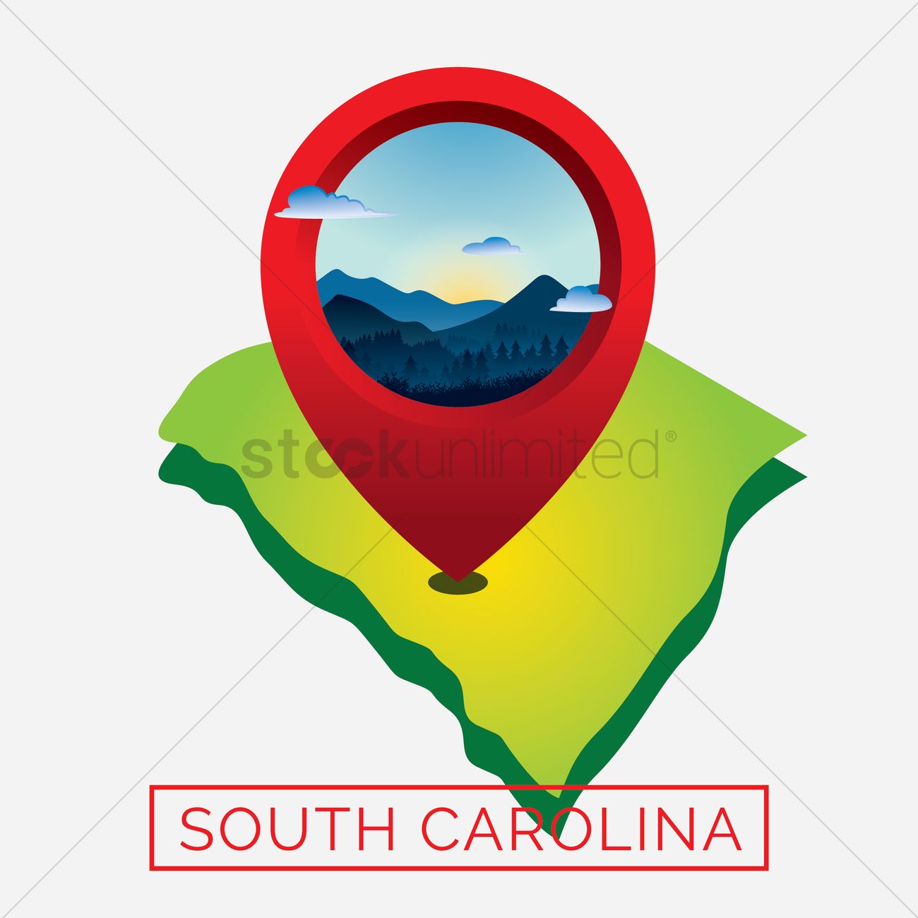 1300x1300 Map Of South Carolina State Vector Image