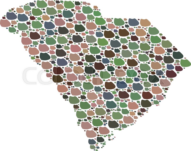 800x633 Mosaic Map Of South Carolina State Stock Vector Colourbox