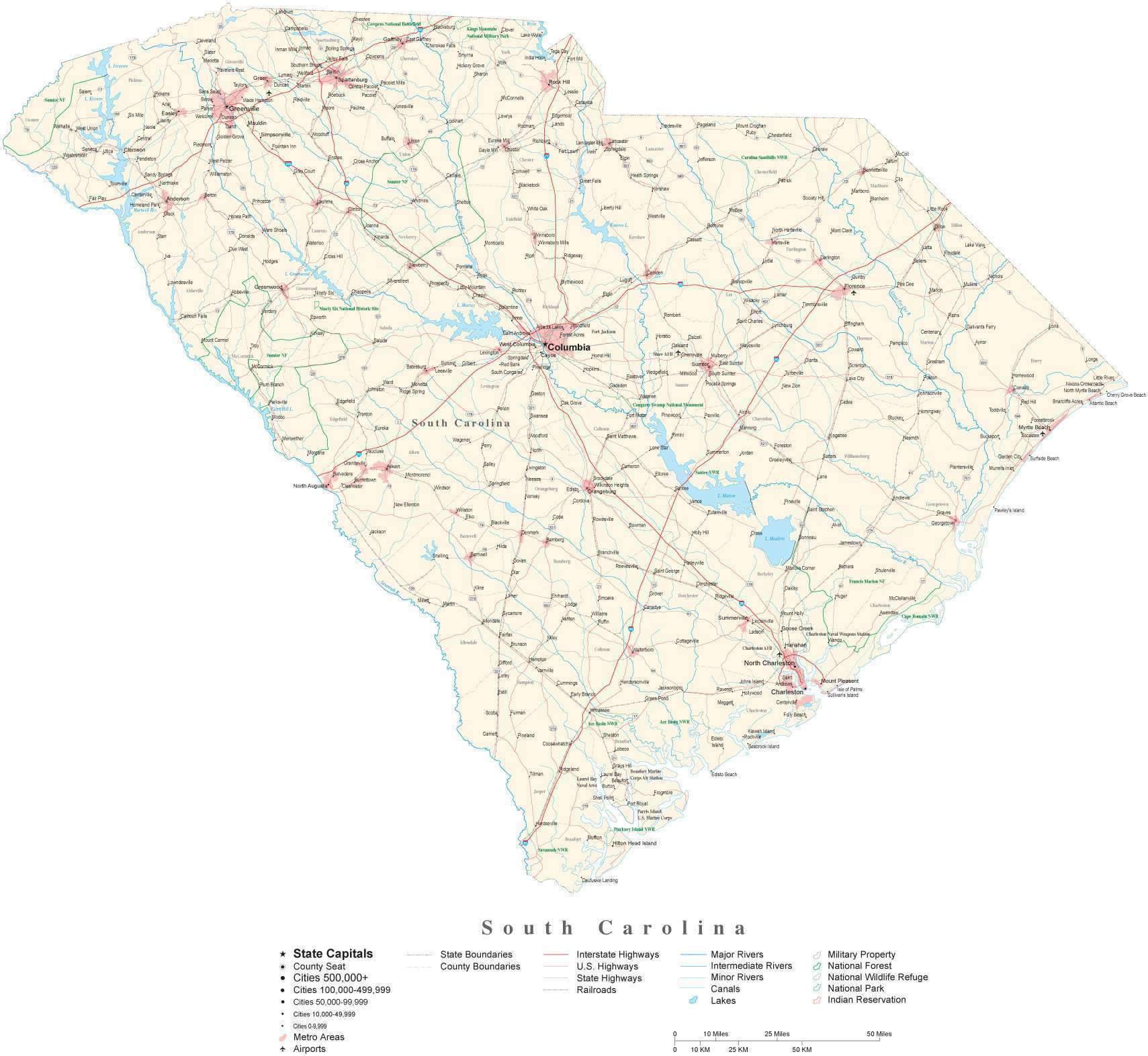 1709x1573 South Carolina Detailed Cut Out Style State Map In Adobe