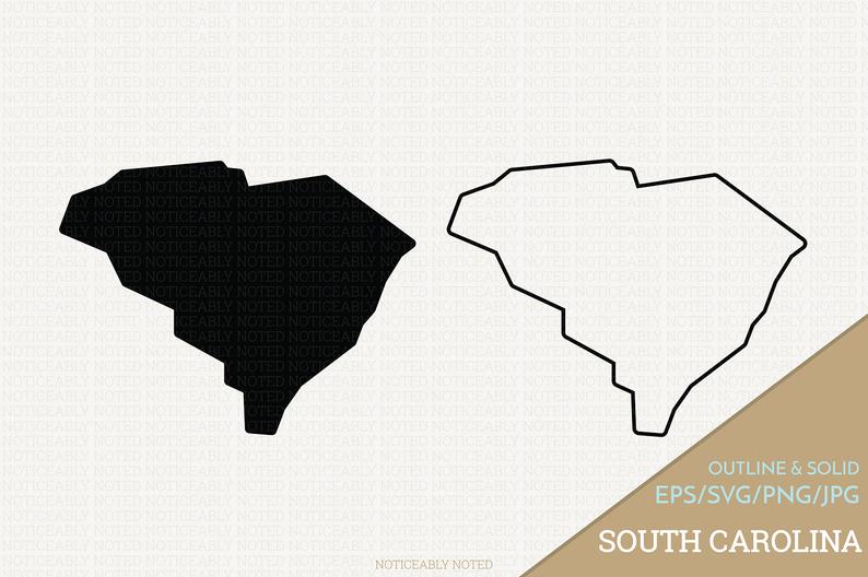 794x528 South Carolina Vector State Clipart Sc Clip Art South Etsy