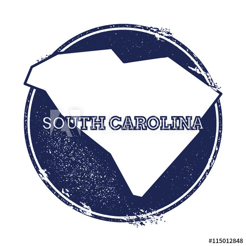 500x500 South Carolina Vector Map Grunge Rubber Stamp With The Name