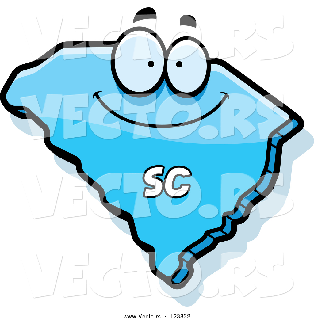 1024x1044 Vector Of Happy Cartoon Blue South Carolina State Character