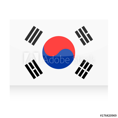 500x500 South Korea Flag Vector Icon