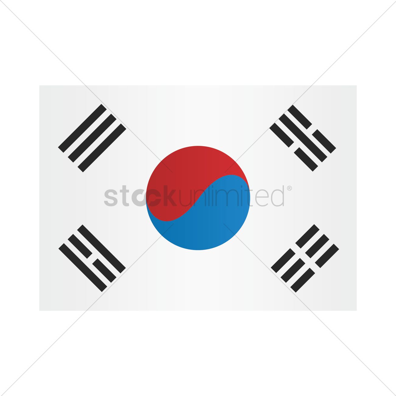 1300x1300 South Korean Flag Vector Image