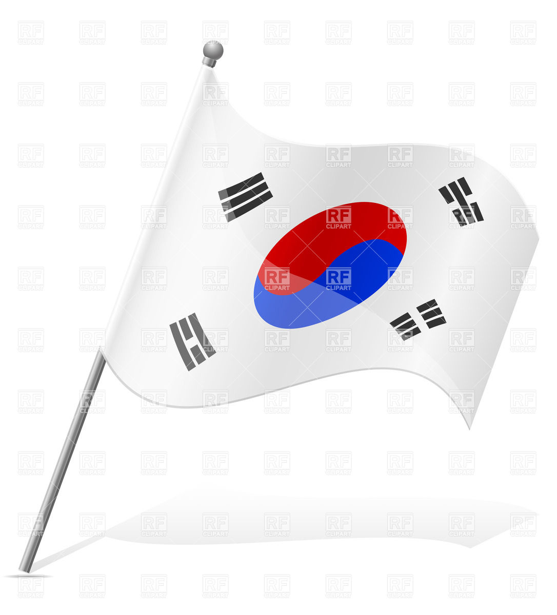 1086x1200 Wavy Flag Of South Korea Vector Image Of Signs, Symbols, Maps