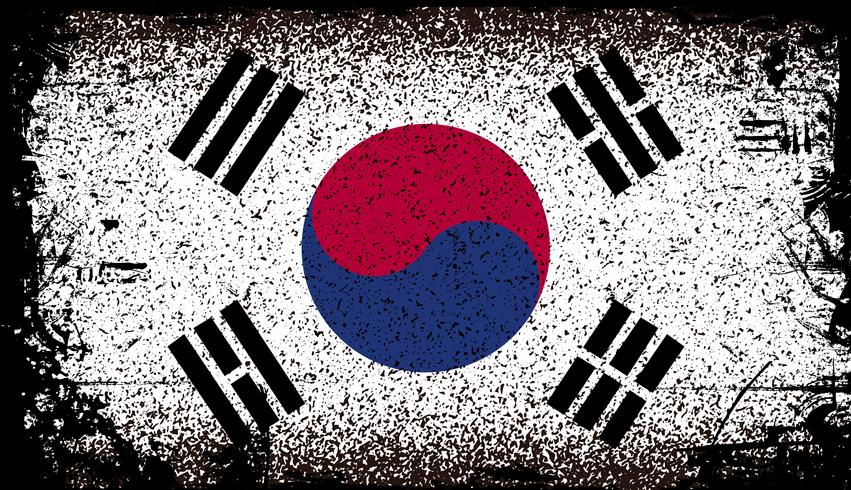 851x490 South Korea Grunge Flag Vector Background Illustration