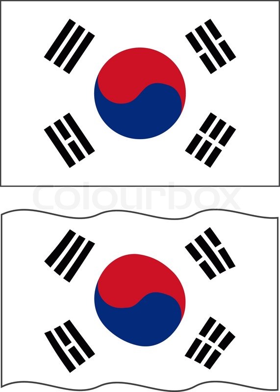 571x800 Flat And Waving South Korea Flag Stock Vector Colourbox
