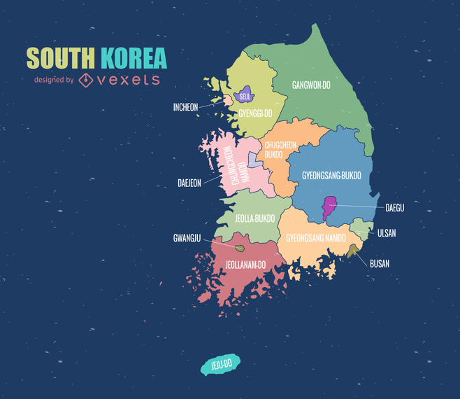 658x570 South Korea Map