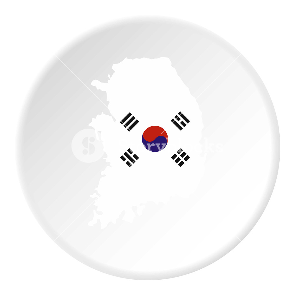 1000x1000 South Korea Map Icon Flat Illustration Of Korea Map Vector Icon