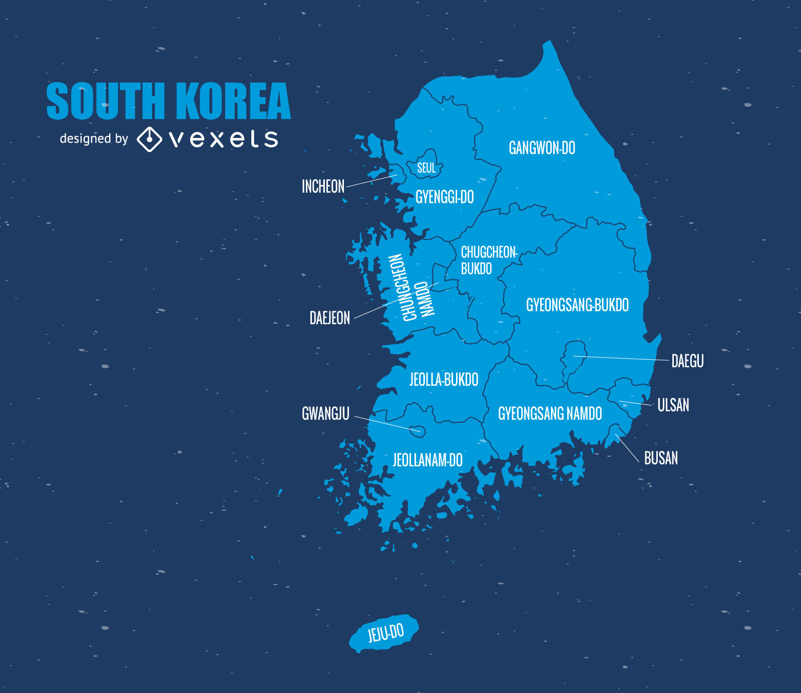 1600x1385 South Korea Map Vector