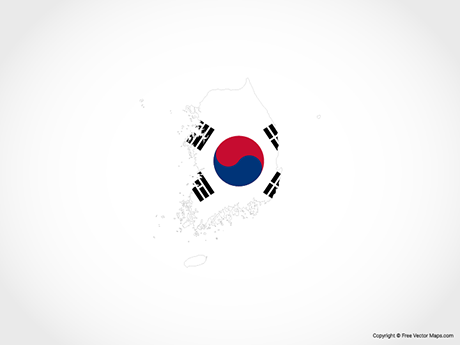 460x345 Vector Map Of South Korea