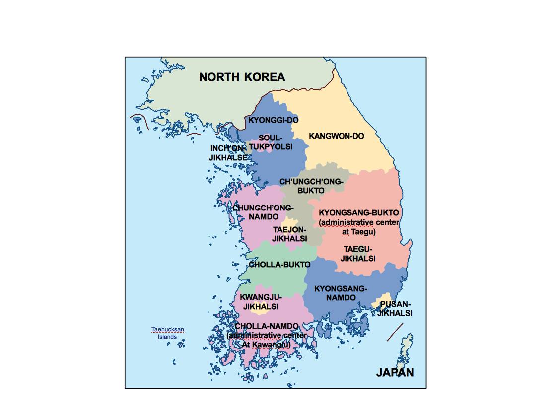 1120x840 South Korea Powerpoint Map Order And Download South Korea