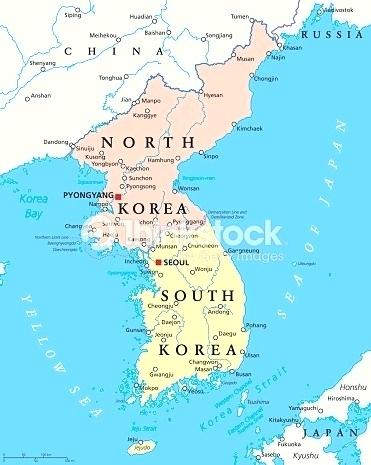 371x465 South Korea World Map