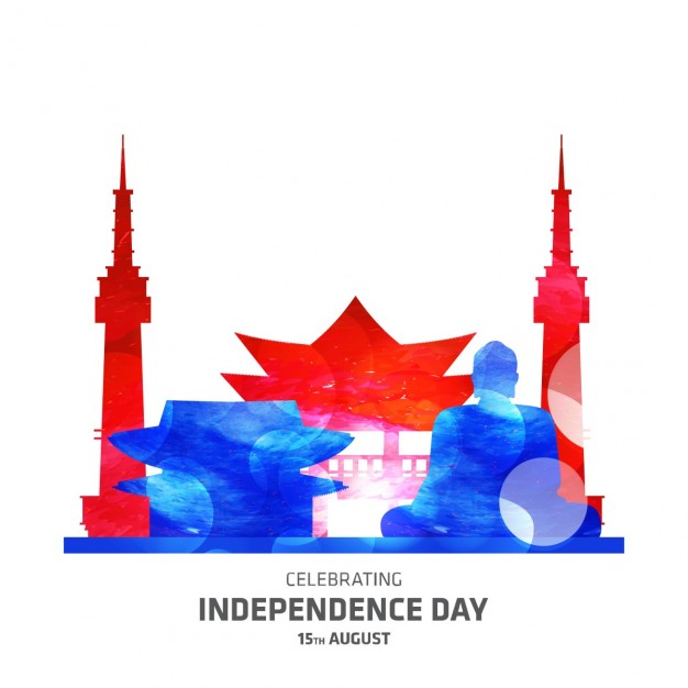 626x626 Monuments South Korea Background In Watercolor Effect Vector