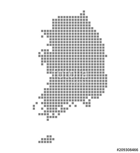 457x500 Pixel Map Of South Korea Vector Dotted Map Of South Korea