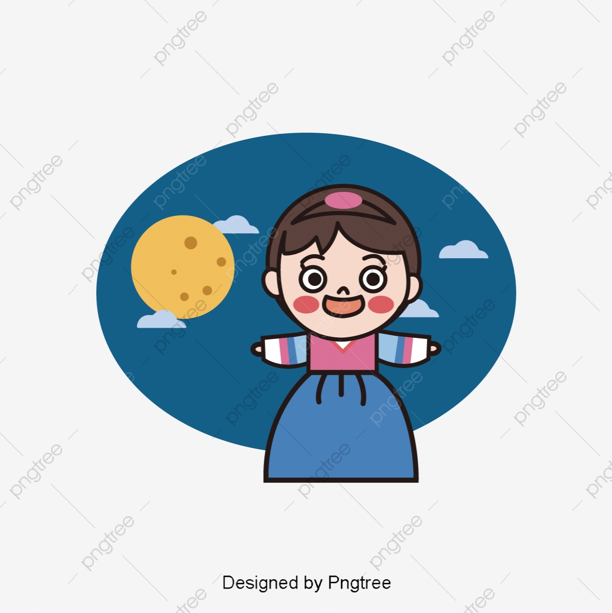 1200x1201 South Korea Vector Character Illustration, Cartoon Characters