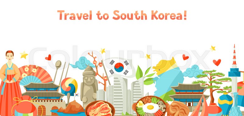 800x381 South Korea Banner Design Korean Stock Vector Colourbox