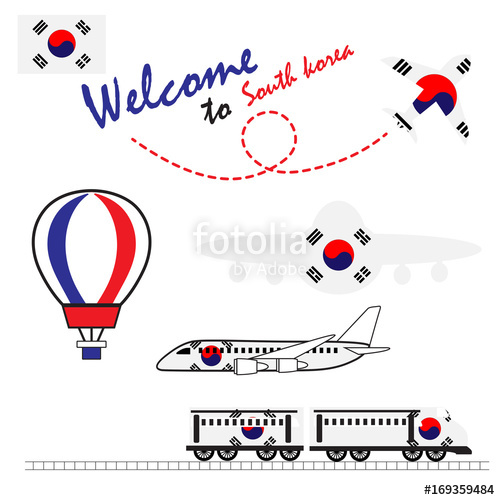 500x500 Welcome To South Korea Vector Illustration Stock Image