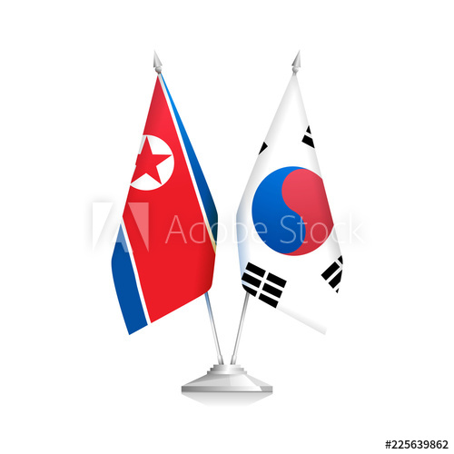 500x500 Flags Of North Korea And South Korea Political News Building