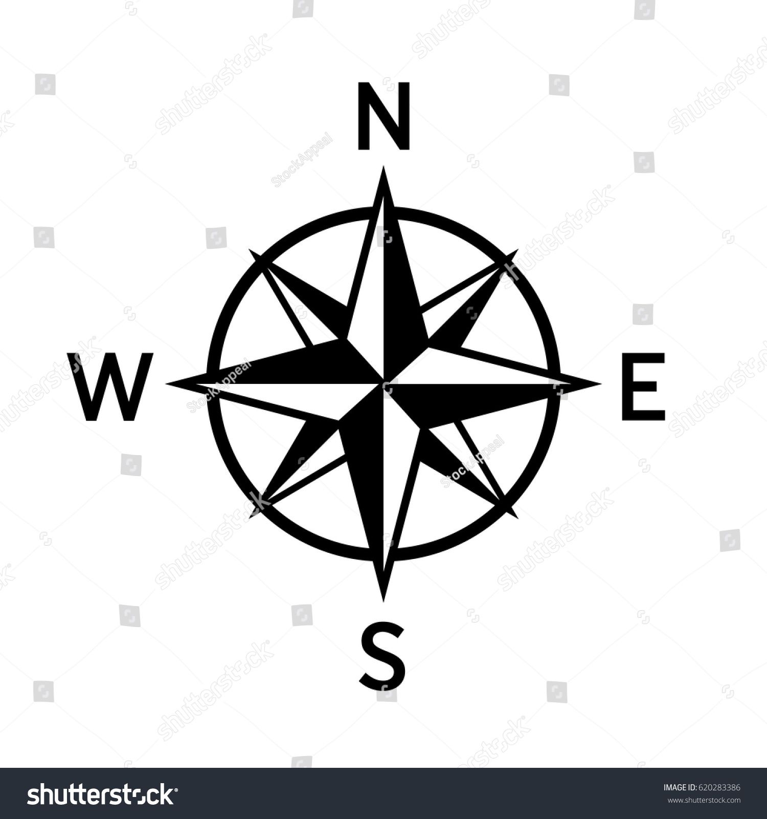 1500x1600 Bold Vector Compass Icon North South East West Shutterstock