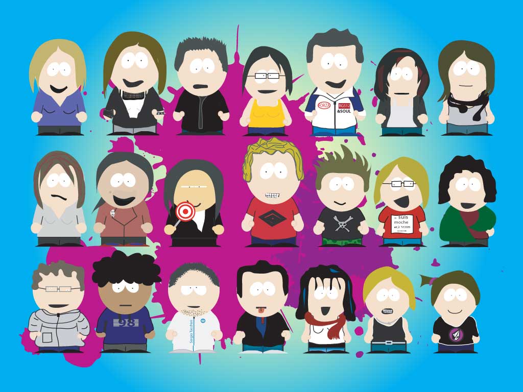 1024x768 South Park Style Characters