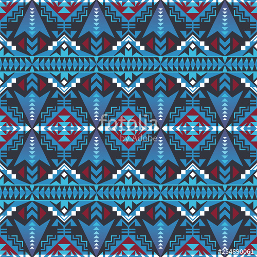 500x500 Native Southwest American, Indian, Aztec, Navajo Seamless Pattern