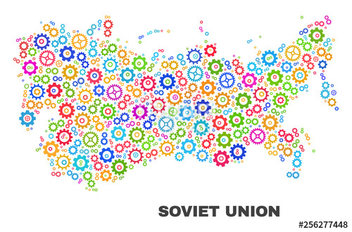 500x330 Mosaic Technical Soviet Union Map Isolated On A White Background