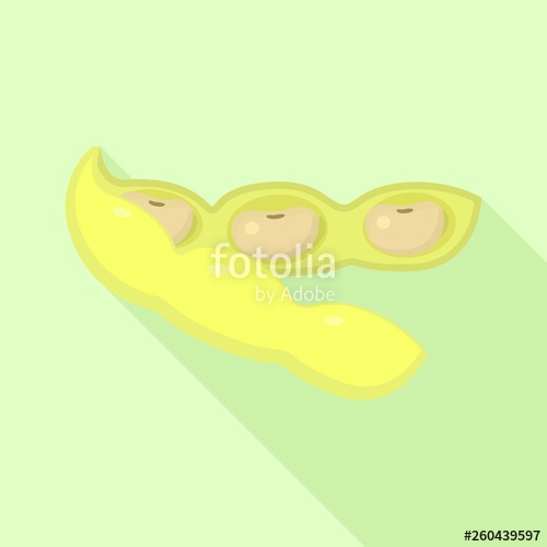 500x500 Open Soybean Icon Flat Illustration Of Open Soybean Vector Icon