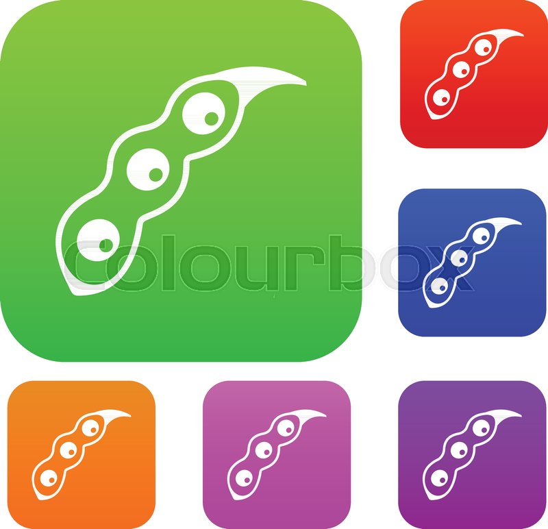 800x772 Ripe Soybean Set Icon Color In Flat Stock Vector Colourbox