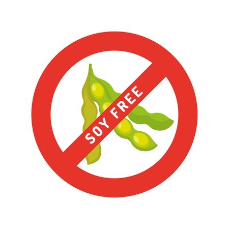 450x450 Soy Free With Soybean In Red Stop Sign Vector Illustration