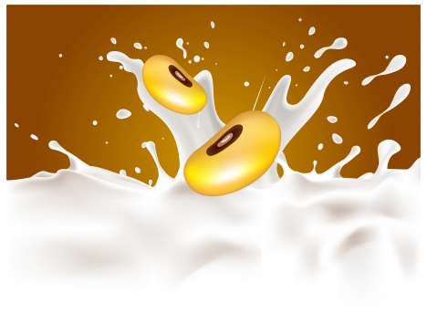 468x344 Healthy Advertisement Banner Design With Soybean Milk Vectors