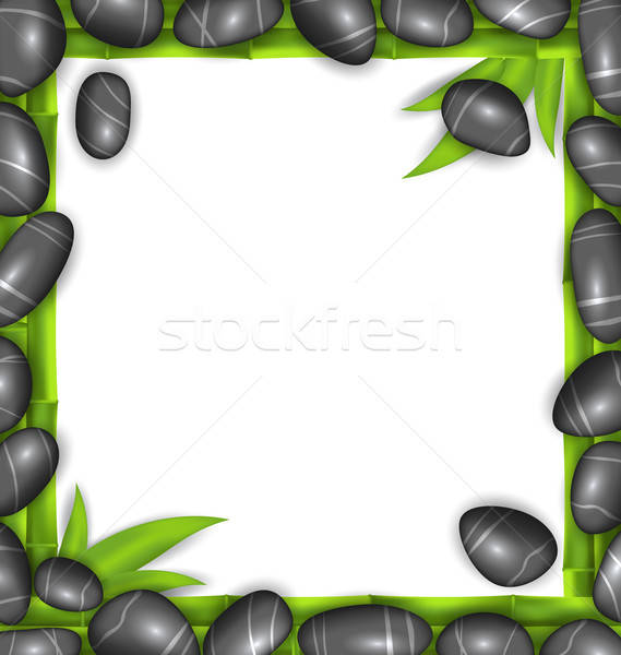 569x600 Frame Made Stones And Bamboo, Spa Background, Copy Space For Yo