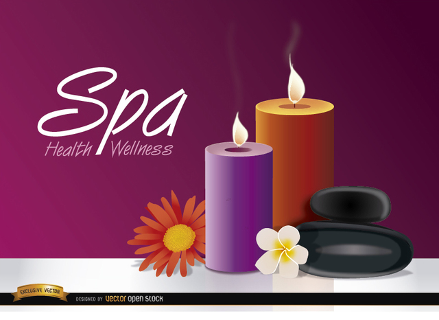 640x466 Free Vectors Candles Flowers Spa Background Vector Open Stock